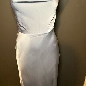 Elegant Blue Strapless Dress